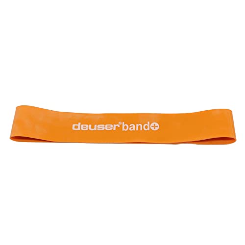 Deuserband Plus ORANGE Stark - Widerstandsband/Physio Band, VEGAN, In Deutschland gefertigte Fitnessbänder, Gymnastikband für Krafttraining, Fitness, Yoga, Pilates, Ergotherapie, Physiotherapie