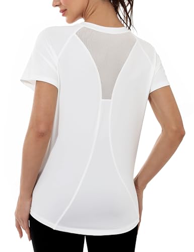 Gyabnw Sport Shirt für Damen Sportshirt Kurzarm Funktionsshirt Gym Oberteil Laufshirt