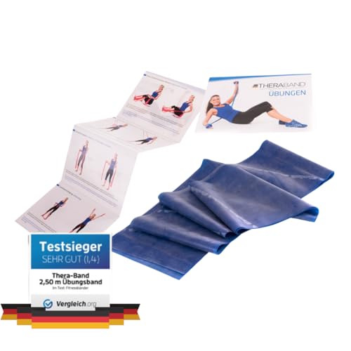 TheraBand Original Fitnessband – 2,5m Resistance Band für Ganzkörpertraining, Kraft & Flexibilität – Ideal für Physiotherapie, Fitness & Sport (2.5 metre, Blue/Blau)