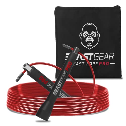 Beast Gear Springseil Erwachsene Fitness Jump Rope 'Profi' - Indoor-/Outdoor-Sprungseil für Ausdauer, Abnehmen, Boxen, Sport, MMA, Cardio