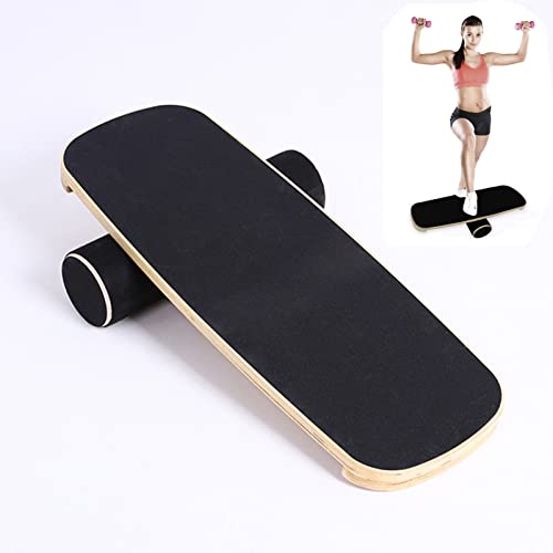 KAHOO Balance Board aus Holz, Balancebrett, Balance Trainer Trickboard für zuhause, Gleichgewicht & Koordination Verbessern，für den Amateur- und Profibereic, Schwarz