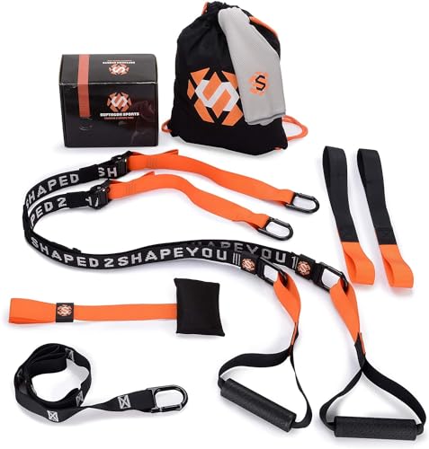 Septagon Sports® Premium Sling Trainer Set V.2024 Suspension Trainer mit Handtuch, Rucksackbeutel und Trainingsbuch - Schlingentrainer für Functional Training mit Türanker + Qualitätszertifikat