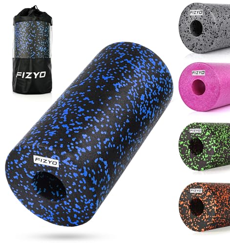 FIZYO Faszienrolle zur Fitness, Yoga und Rehabilitation, Selbstmassage Massagerolle für Rücken Wirbelsäule, Foam Roller mittelharter EPP-Schaumstoff (29 x 15 cm), inklusive Transporttasche (Blau)